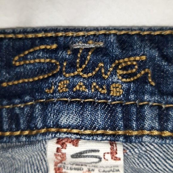 Silver Jeans Lola 17" Distressed 28‎ Flare Jeans - Picture 9 of 12